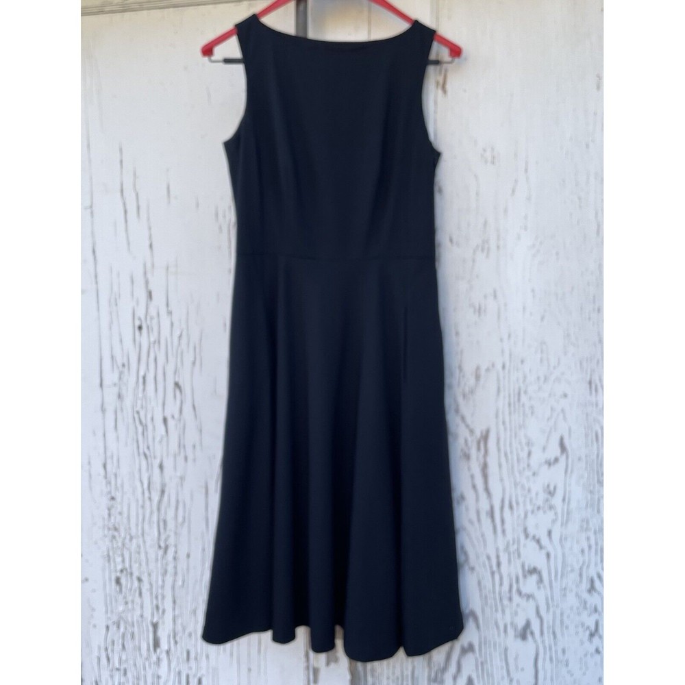 Banana Republic Side Zip Midi Dress Women's Size 4 Sleeveless Black With Pockets
